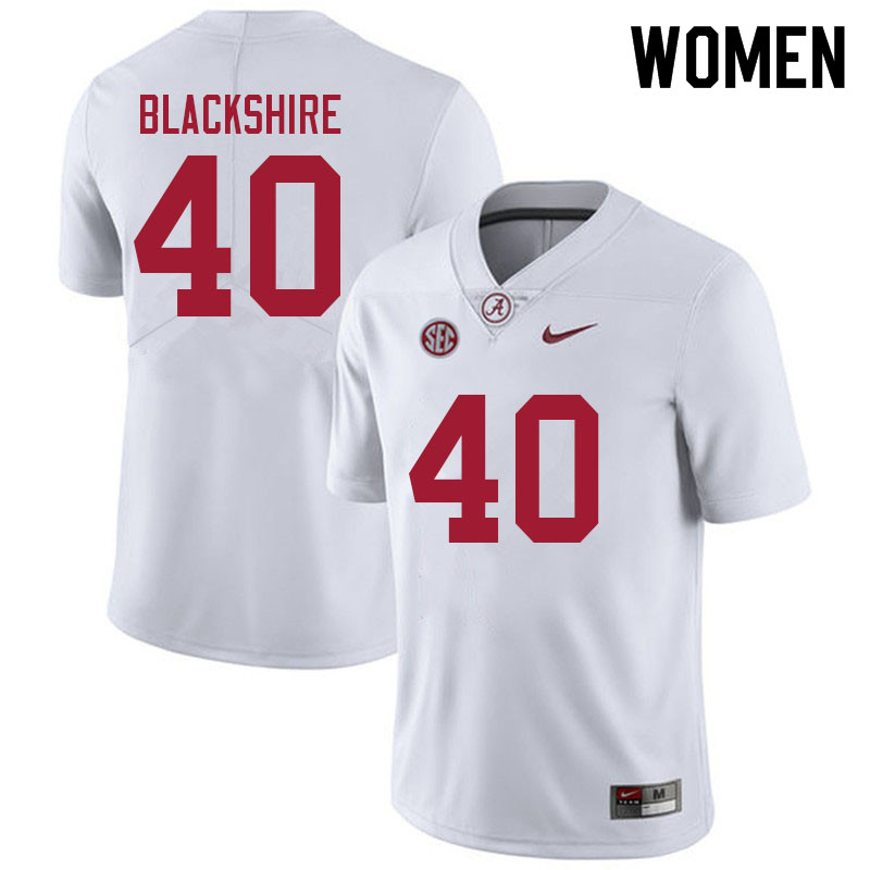 Women #40 Kendrick Blackshire Alabama Crimson Tide College Football Jerseys Sale-White